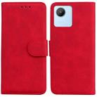 For Realme C30 Skin Feel Pure Color Flip Leather Phone Case(Red) - 1