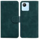 For Realme C30 Skin Feel Pure Color Flip Leather Phone Case(Green) - 1