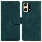 For OPPO Reno7 4G Skin Feel Pure Color Flip Leather Phone Case(Green) - 1