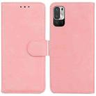 For Xiaomi Redmi Note 11T Pro / 11T Pro+ 5G Skin Feel Pure Color Flip Leather Phone Case(Pink) - 1