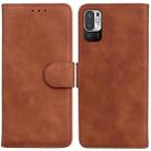 For Xiaomi Redmi Note 11T Pro / 11T Pro+ 5G Skin Feel Pure Color Flip Leather Phone Case(Brown) - 1