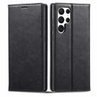 For Samsung Galaxy S22 Ultra 5G LC.IMEEKE RFID Anti-theft Leather Phone Case(Black) - 1