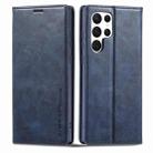 For Samsung Galaxy S22 Ultra 5G LC.IMEEKE RFID Anti-theft Leather Phone Case(Blue) - 1