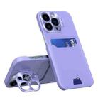 For iPhone 14 Pro Invisible Holder Phone Case(Purple) - 1