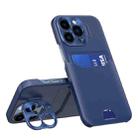 For iPhone 14 Pro Invisible Holder Phone Case(Sapphire Blue) - 1