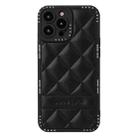 For iPhone 11 Diamond Pattern Leather Phone Case(Black) - 1