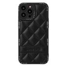 For iPhone 11 Pro Diamond Pattern Leather Phone Case(Black) - 1