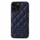 For iPhone 11 Pro Diamond Pattern Leather Phone Case(Blue) - 1