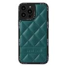 For iPhone 11 Pro Diamond Pattern Leather Phone Case(Green) - 1