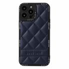 For iPhone 11 Pro Max Diamond Pattern Leather Phone Case(Blue) - 1