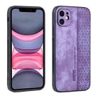 For iPhone 11 AZNS 3D Embossed Skin Feel Phone Case(Purple) - 1