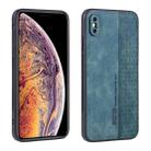 For iPhone X / XS AZNS 3D Embossed Skin Feel Phone Case(Dark Green) - 1