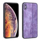 For iPhone X / XS AZNS 3D Embossed Skin Feel Phone Case(Purple) - 1