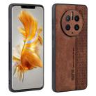 For Huawei Mate 50 Pro AZNS 3D Embossed Skin Feel Phone Case(Brown) - 1