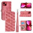 For iPhone 14 Spider Printed Leather Phone Case(Pink) - 1