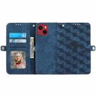 For iPhone 14 Spider Printed Leather Phone Case(Blue) - 4