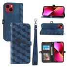 For iPhone 14 Plus Spider Printed Leather Phone Case(Blue) - 1