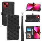 For iPhone 14 Plus Spider Printed Leather Phone Case(Black) - 1
