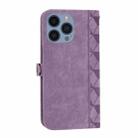 For iPhone 14 Pro Spider Printed Leather Phone Case(Purple) - 3