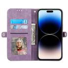 For iPhone 14 Pro Spider Printed Leather Phone Case(Purple) - 4