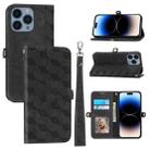 For iPhone 14 Pro Spider Printed Leather Phone Case(Black) - 1