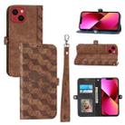 For iPhone 13 mini Spider Printed Leather Phone Case(Brown) - 1