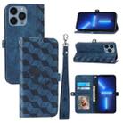 For iPhone 13 Pro Spider Printed Leather Phone Case(Blue) - 1