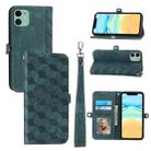 For iPhone 12 / 12 Pro Spider Printed Leather Phone Case(Green) - 1