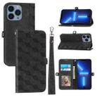 For iPhone 12 Pro Max Spider Printed Leather Phone Case(Black) - 1