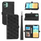 For iPhone 11 Spider Printed Leather Phone Case(Black) - 1