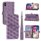 For iPhone X / XS Spider Printed Leather Phone Case(Purple) - 1