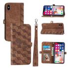 For iPhone X / XS Spider Printed Leather Phone Case(Brown) - 1