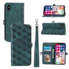 For iPhone X / XS Spider Printed Leather Phone Case(Green) - 1