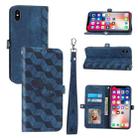 For iPhone X / XS Spider Printed Leather Phone Case(Blue) - 1