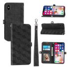 For iPhone X / XS Spider Printed Leather Phone Case(Black) - 1
