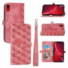 For iPhone XR Spider Printed Leather Phone Case(Pink) - 1