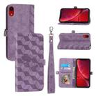 For iPhone XR Spider Printed Leather Phone Case(Purple) - 1
