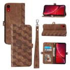 For iPhone XR Spider Printed Leather Phone Case(Brown) - 1