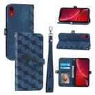For iPhone XR Spider Printed Leather Phone Case(Blue) - 1
