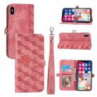 For iPhone XS Max Spider Printed Leather Phone Case(Pink) - 1