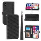 For iPhone XS Max Spider Printed Leather Phone Case(Black) - 1