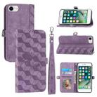 For iPhone SE 2022 / SE 2020 / 7 / 8 Spider Printed Leather Phone Case(Purple) - 1