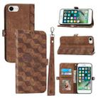 For iPhone SE 2022 / SE 2020 / 7 / 8 Spider Printed Leather Phone Case(Brown) - 1