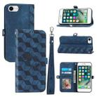 For iPhone SE 2022 / SE 2020 / 7 / 8 Spider Printed Leather Phone Case(Blue) - 1