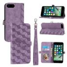For iPhone 8 Plus / 7 Plus Spider Printed Leather Phone Case(Purple) - 1