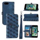 For iPhone 8 Plus / 7 Plus Spider Printed Leather Phone Case(Blue) - 1