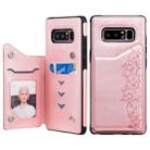 For Galaxy Note 8 Six Cats Embossing Pattern Protective Case with Holder & Card Slots & Photo Frame(Rose Gold) - 1