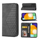For Samsung Galaxy A52 4G / 5G Cubic Grid Calf Texture Magnetic Closure Leather Phone Case(Black) - 1
