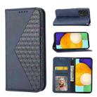 For Samsung Galaxy A72 4G / 5G Cubic Grid Calf Texture Magnetic Closure Leather Phone Case(Blue) - 1