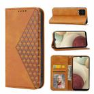 For Samsung Galaxy A22 4G Cubic Grid Calf Texture Magnetic Closure Leather Phone Case(Yellow) - 1